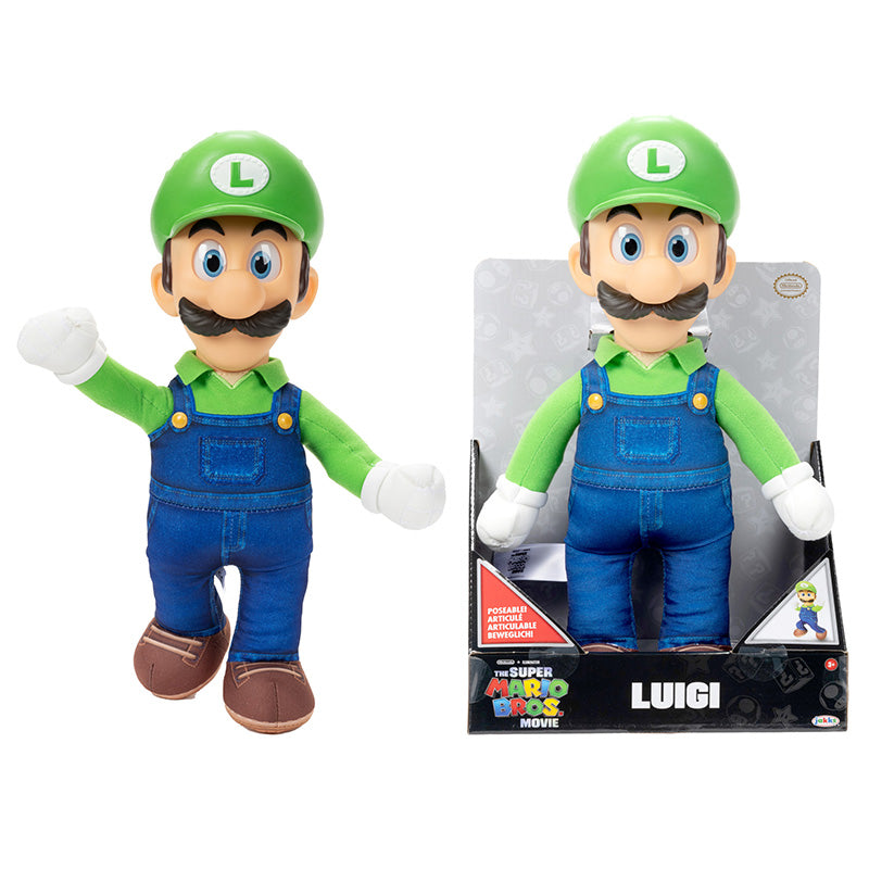 Super Mario Bros Le Film - Peluche posable de 14 - Luigi