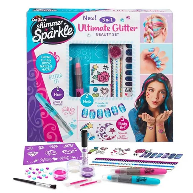 Cra-Z-Art Shimmer 'N Sparkle 3-in-1 Ultimate Glitter Beauty Set